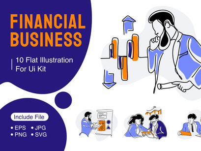 Financial Business Flat Illustration