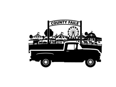 Silhouette of a vintage truck at county fair