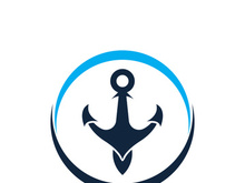 Anchor logo icon boat ship marine navy design vector