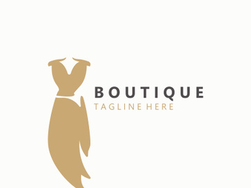 Dress woman logo design beauty fashion for boutique shop vector template vector preview picture