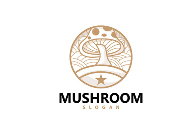 Mushroom Logo, Retro Minimalist Design preview picture