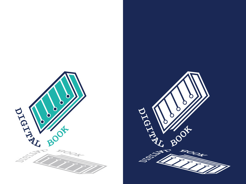 Digital book logo technology vector icon design