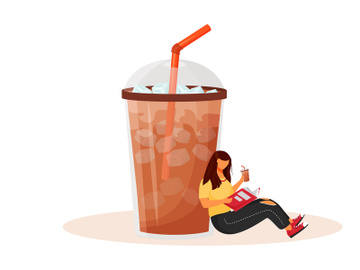 Iced americano flat concept vector illustration preview picture