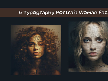 Typography Portrait Woman Face. preview picture