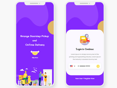 Courier and Packers or Postal Service Mobile app UI Kit