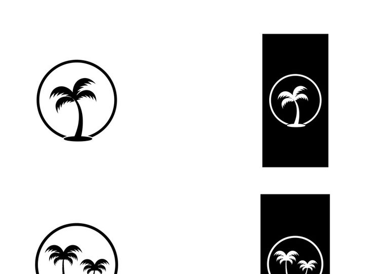 Unique and modern arabian palm tree logo design.