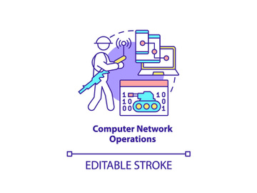 Computer network operations concept icon preview picture