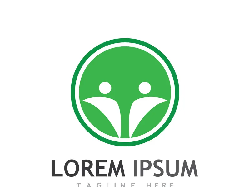 Community of people logo design with creative idea.