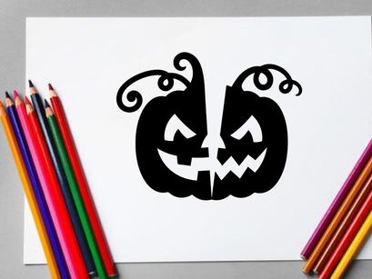 Halloween Jack-o'-lanterns with spooky faces for festive celebration