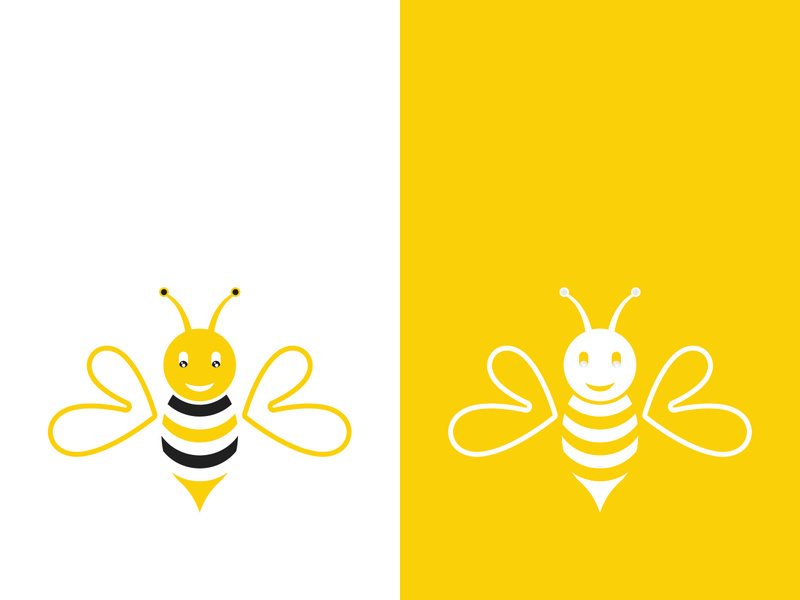 Bee logo vector icon illustration design