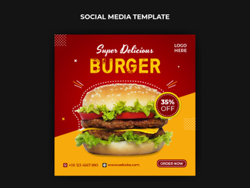 Food social media post template preview picture