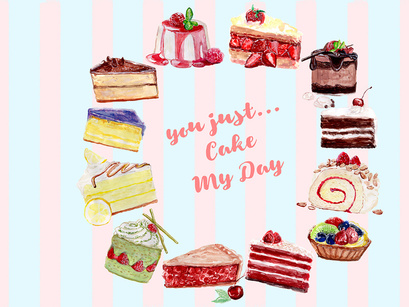 Free Watercolor Cake My Day
