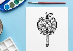 Hand-drawn vintage apple illustration with ornate floral engraving. Classic fruit sketch for elegant branding and decorative design projects.