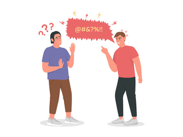 Arguing men flat color vector detailed character preview picture