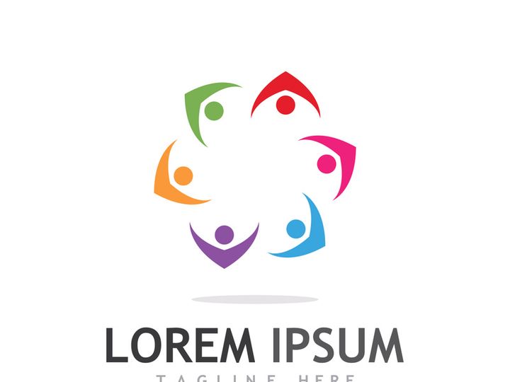 Community of people logo design with creative idea.