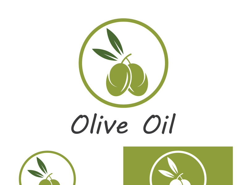 Branched olive fruit logo with creative idea.