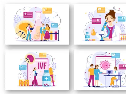 12 IVF or In Vitro Fertilization Illustration