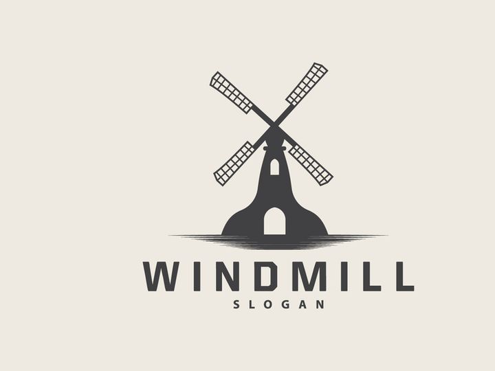 Windmill Logo, Agriculture Farm Vector Nature