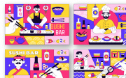 10 Sushi Bar Illustration