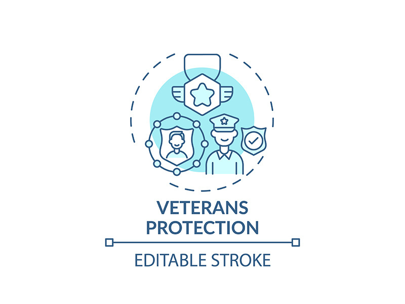 Veterans protection concept icon