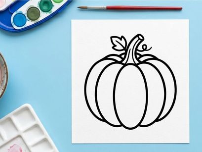 Cute pumpkin illustration for autumn decor. Simple fall harvest symbol for seasonal design.
