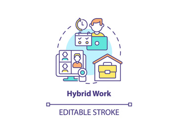 Hybrid work concept icon preview picture