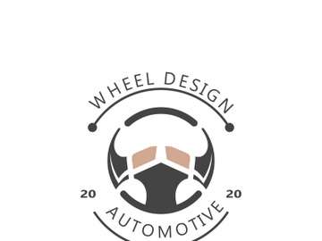 Steering wheel logo automotive car design garage auto repair workshop illustration preview picture