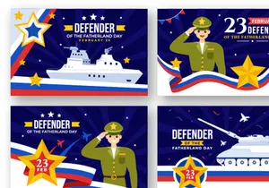 16 Defender of the Fatherland Day of Russia Illustration