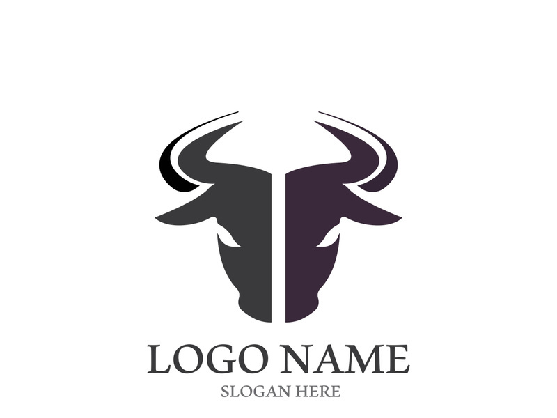 Bull head logo vector icon design illustration