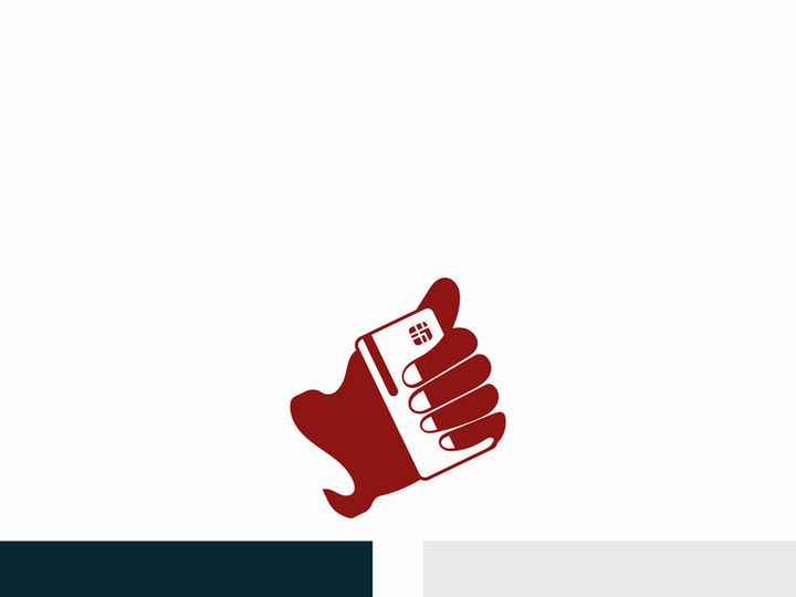 Hand holding credit card business icon image design