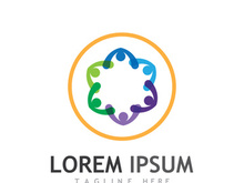 People social community logo design with creative idea