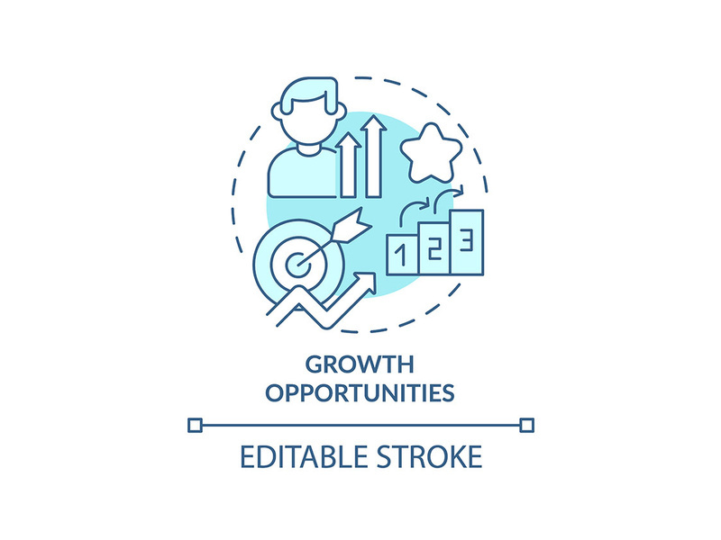 Growth opportunities turquoise concept icon