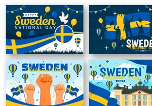 12 Sweden National Day Illustration