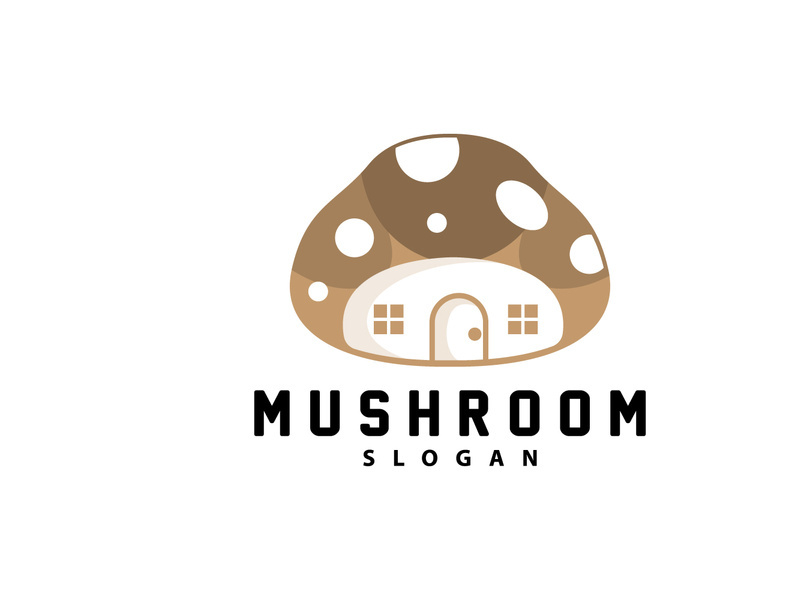 Mushroom Logo, Retro Minimalist Design