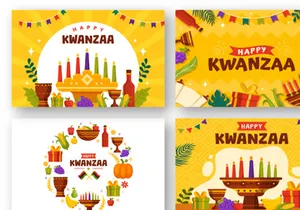 12 Happy Kwanzaa Vector Illustration