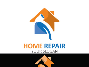 Home repair logo design vector with handyman service construction vector preview picture