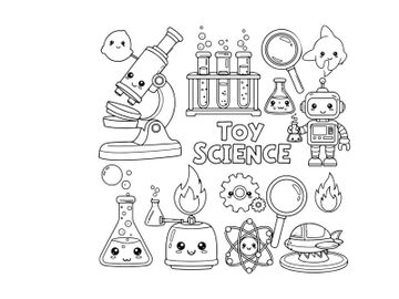 Cute toy science lab vector illustration flat design preview picture