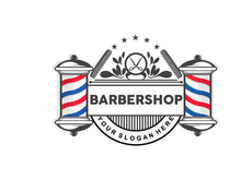 Barbershop Logo, Scissors Vector, Retro Vintage Minimalist