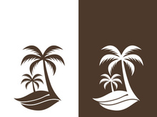 Palm tree summer logo template vector illustration