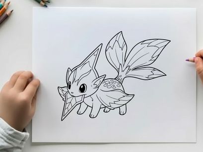 Cute white fox mascot vector illustration flat design