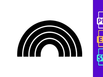 Minimalist black rainbow arch gradient design vector illustration preview picture