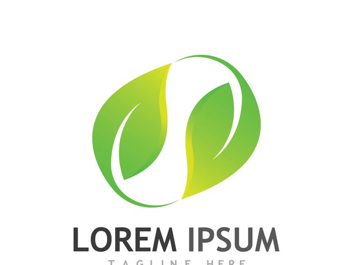 Natural green leaf logo design.