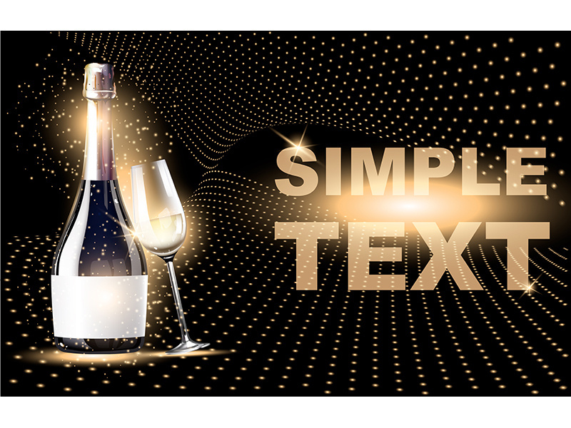 Gold wine realistic vector product ads banner template