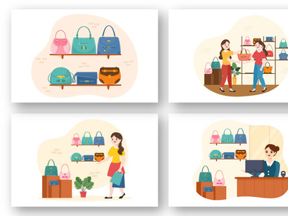 11 Handbag Store Design Illustration