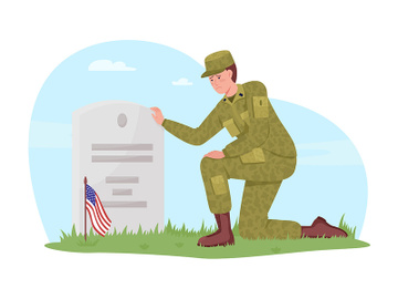 Memorial day in America vector isolated illustration preview picture