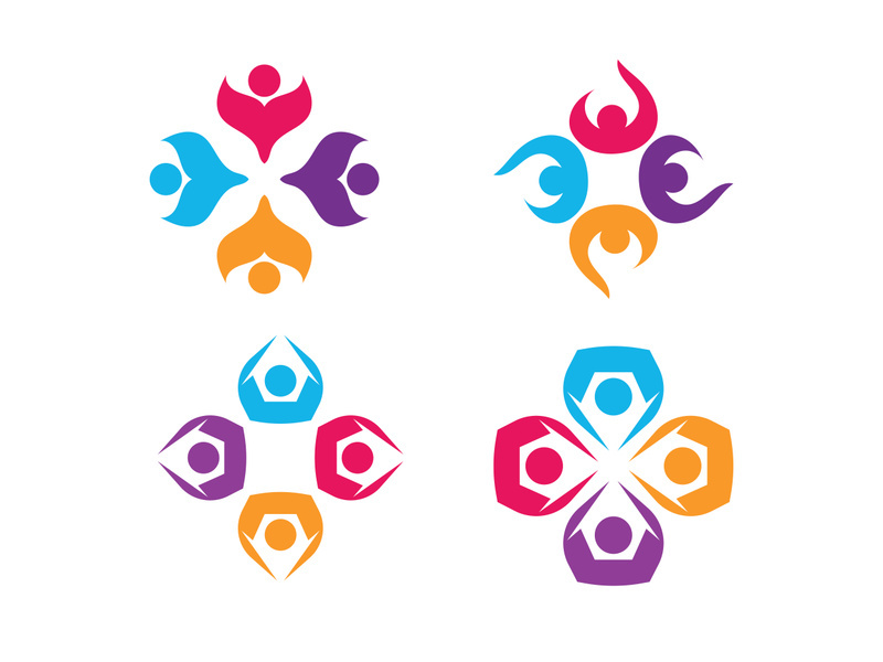 Colorful community group team People Logo Design