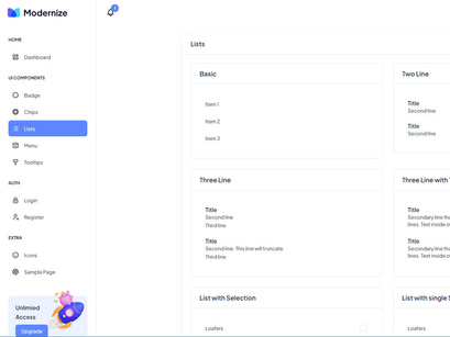 Modernize Free Angular Admin Dashboard Template