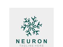 Neuron logo or nerve cell healthy abstract molecule illustration