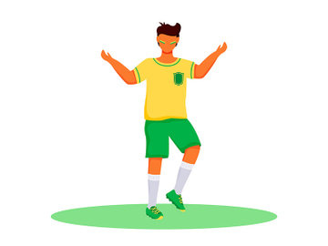 Football fan flat color vector faceless character preview picture