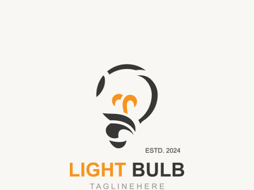 Light bulb creative lamp logo icon and business design bulb digital technology smart idea preview picture